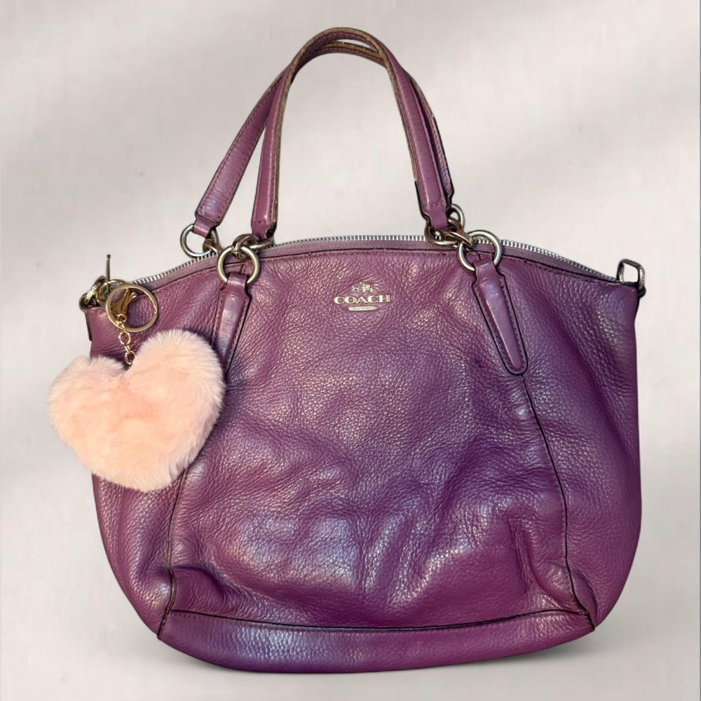 Coach Rich Purple Leather Shoulder Bag